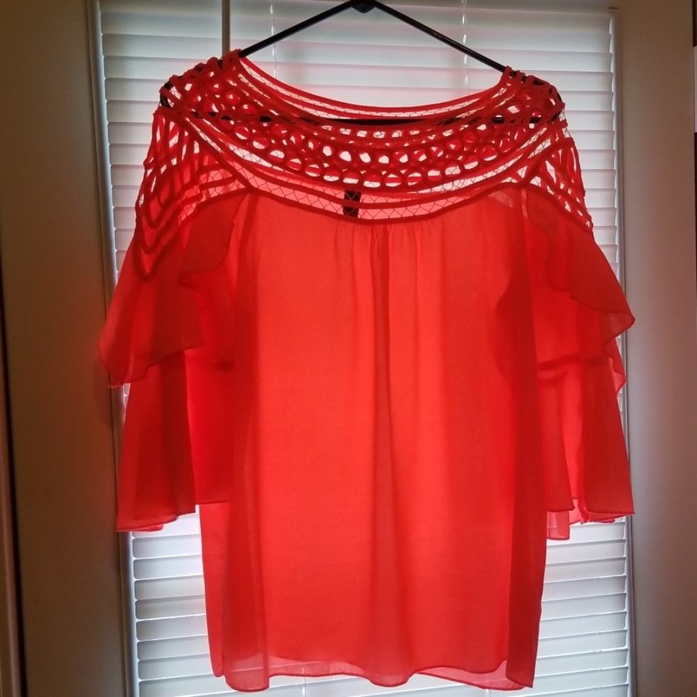 Boutique sheer pink shirt